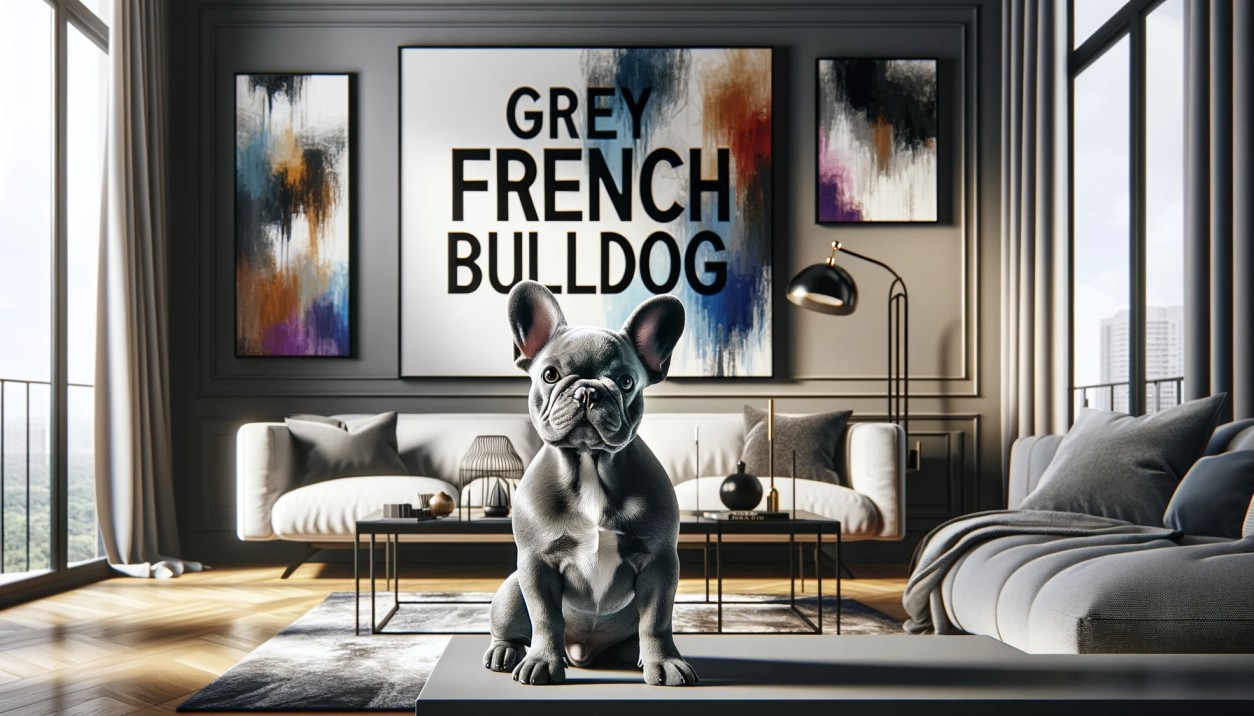 Grey French Bulldog